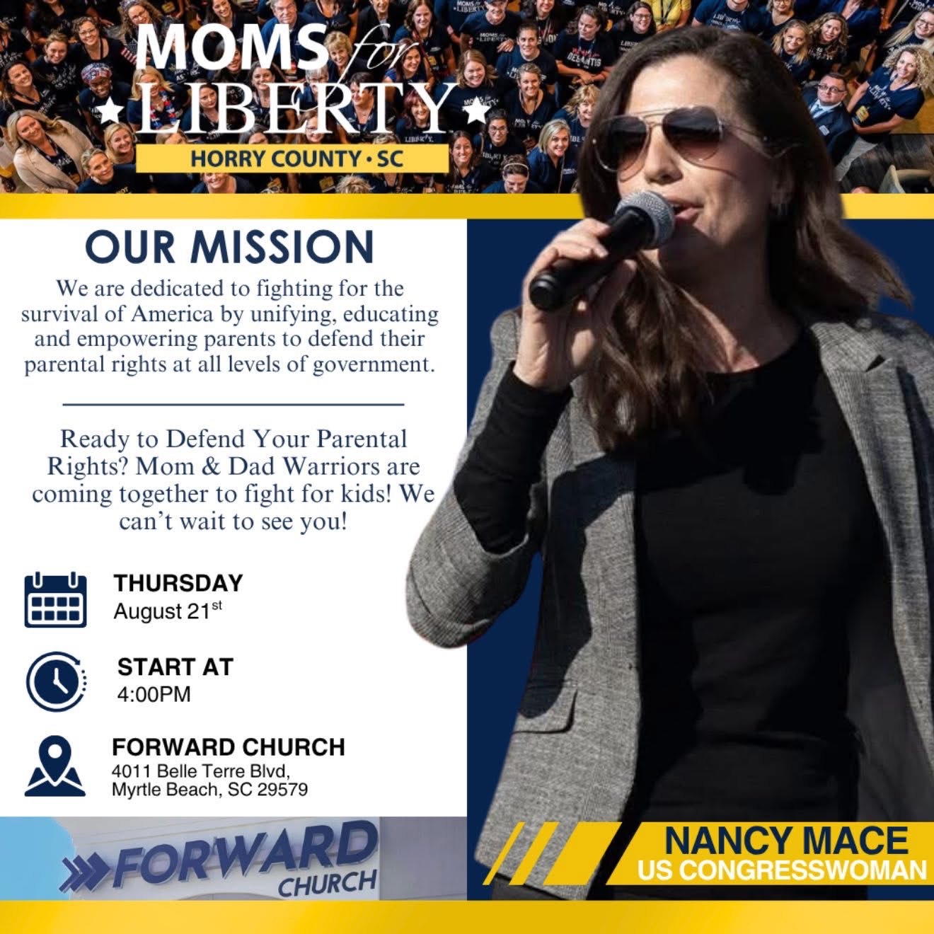 Moms for Liberty Chapter Event with US CONGRESSWOMAN NANCY MACE