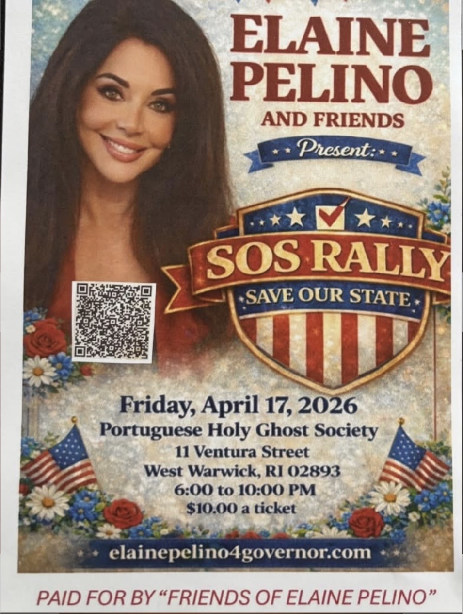 Elaine Pelino and Friends SOS rally, Save Our State!