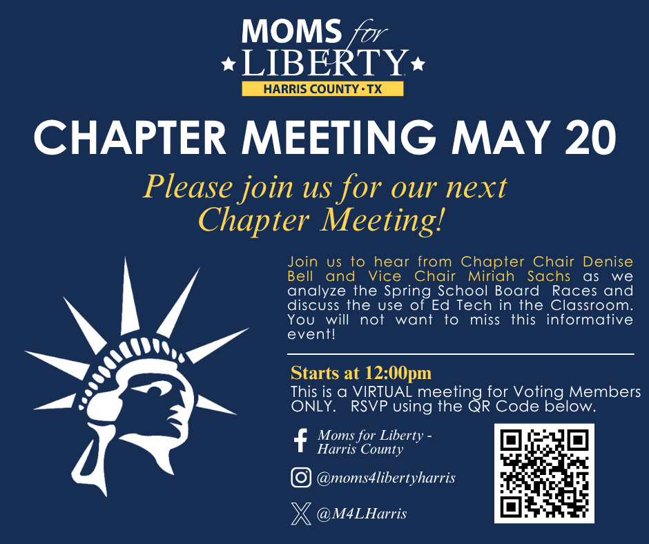 Moms for Liberty Harris County May 2026 Chapter Meeting