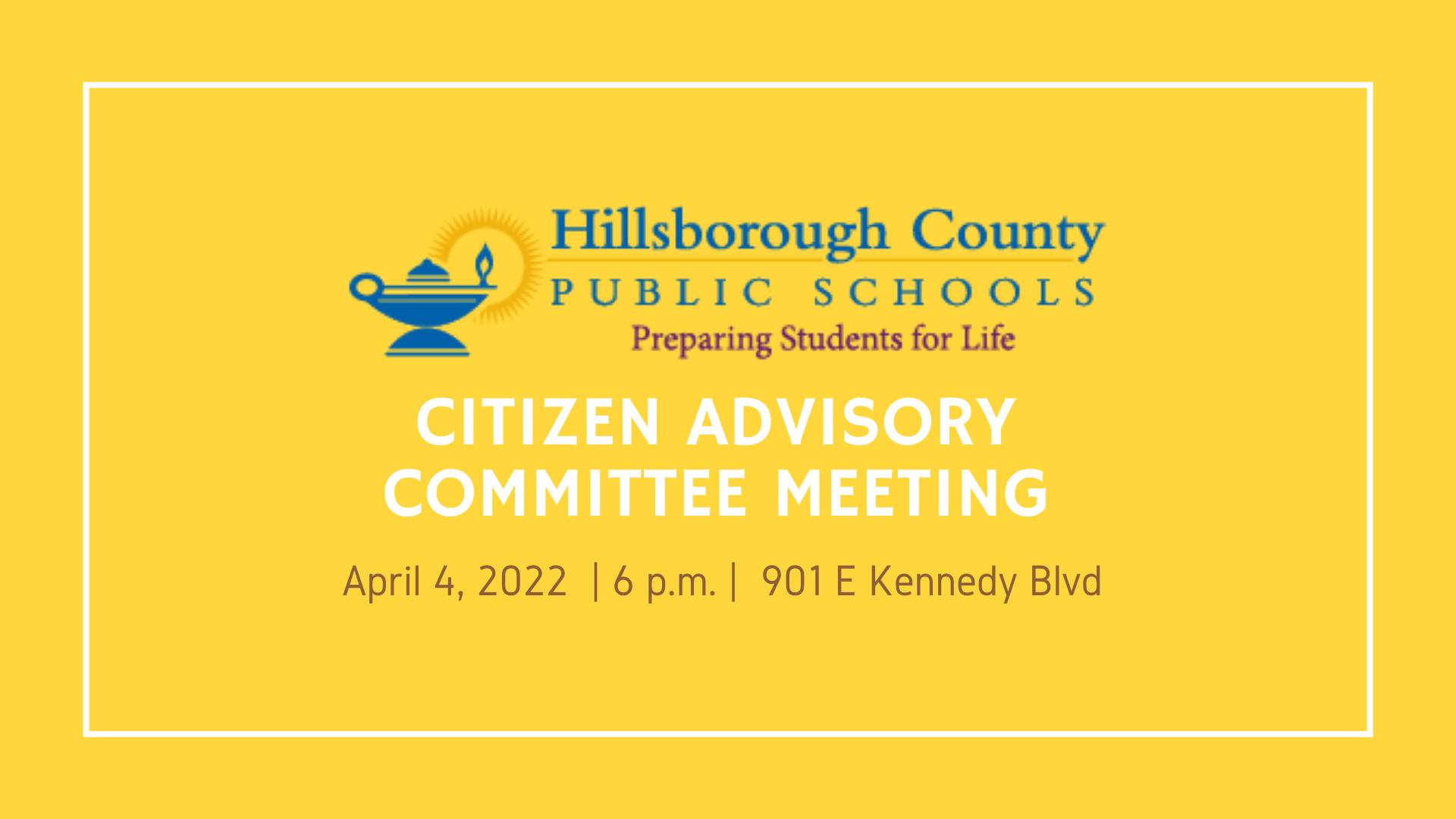 Event - Hillsborough County Public Schools Citizen Advisory Committee ...