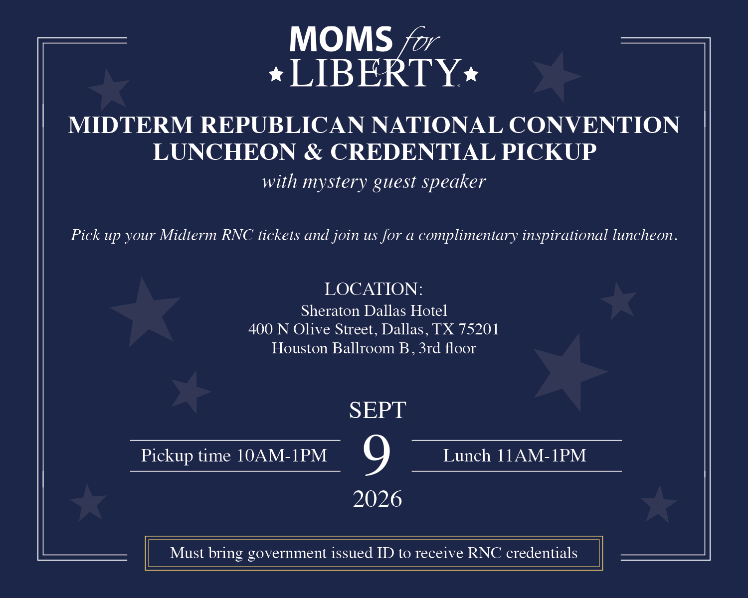 Luncheon &  Credential Pickup for the Midterm Republican National Convention