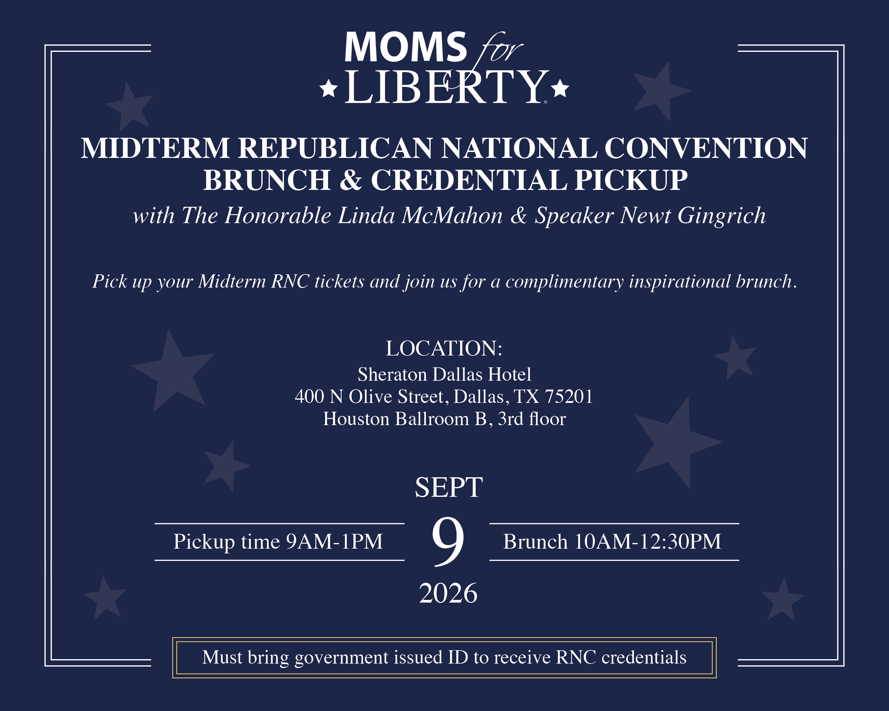 Luncheon (Now Brunch) &  Credential Pickup for the Midterm Republican National Convention