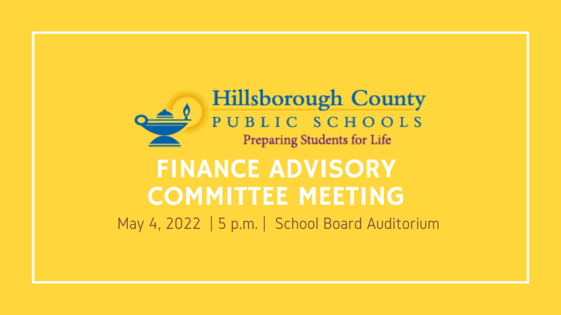 Hillsborough County School Board Finance Advisory Committee Meeting