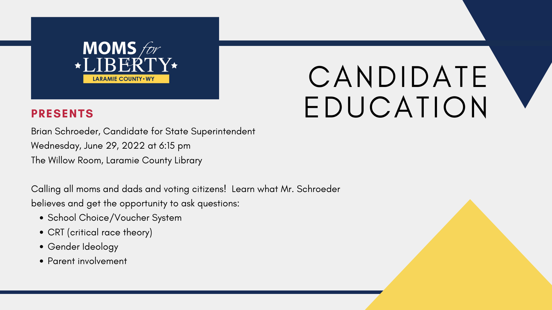 Learn About the Candidate: Brian Schroeder for State Superintendent