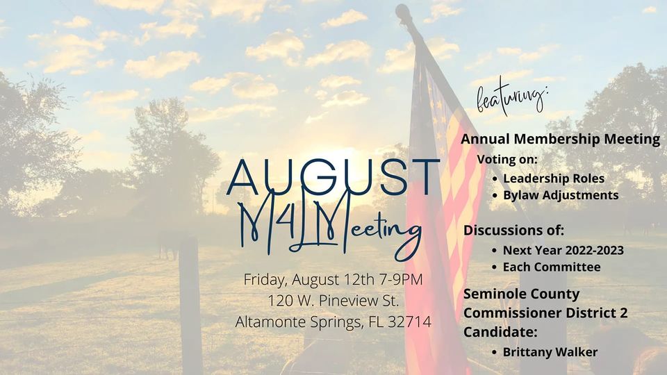 August Annual Membership Meeting