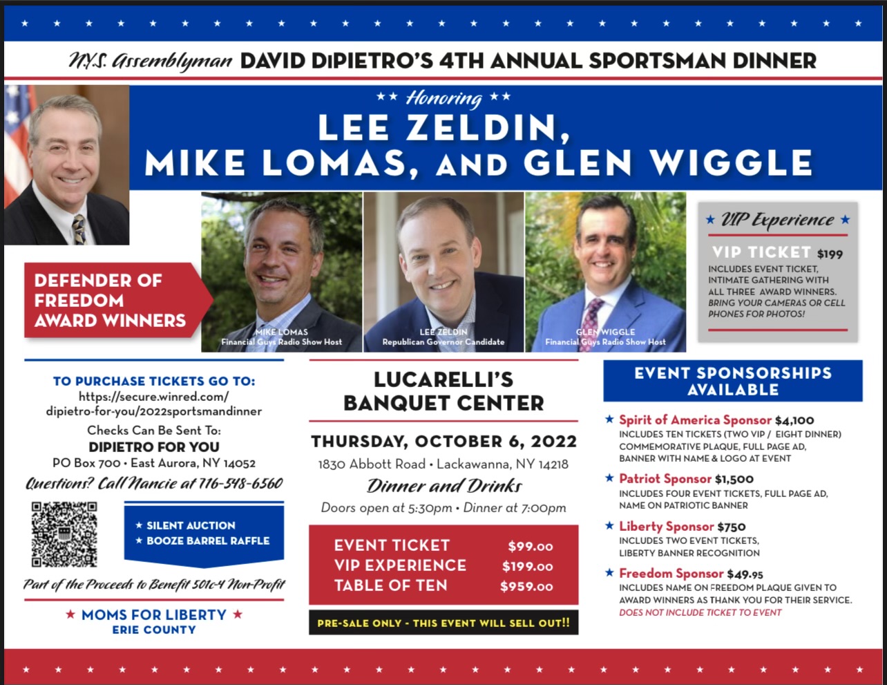 NYS ASSEMBLYMAN David DiPietro's 4th Annual Sportsman Dinner