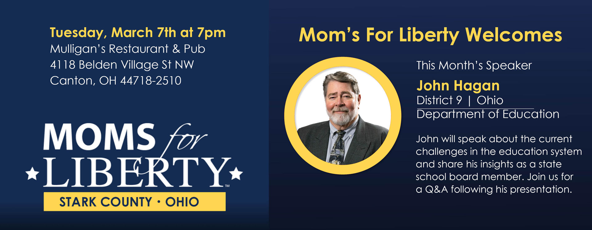 Moms for Liberty Stark Chapter Meeting - Guest Speaker John Hagan