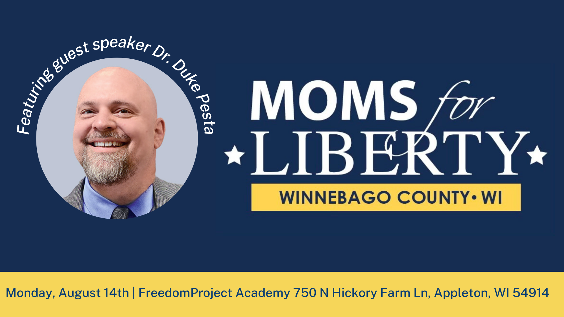 Guest Speaker Dr. Duke Pesta to Moms for Liberty in the Fox Valley