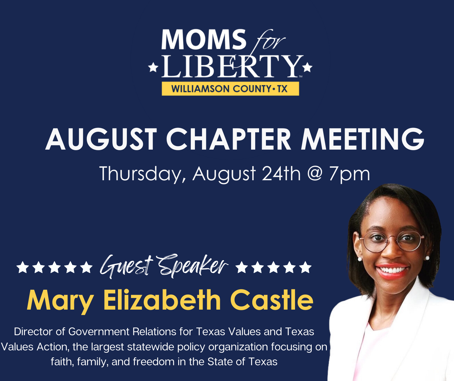 Moms for Liberty Williamson County, TX August Chapter Meeting