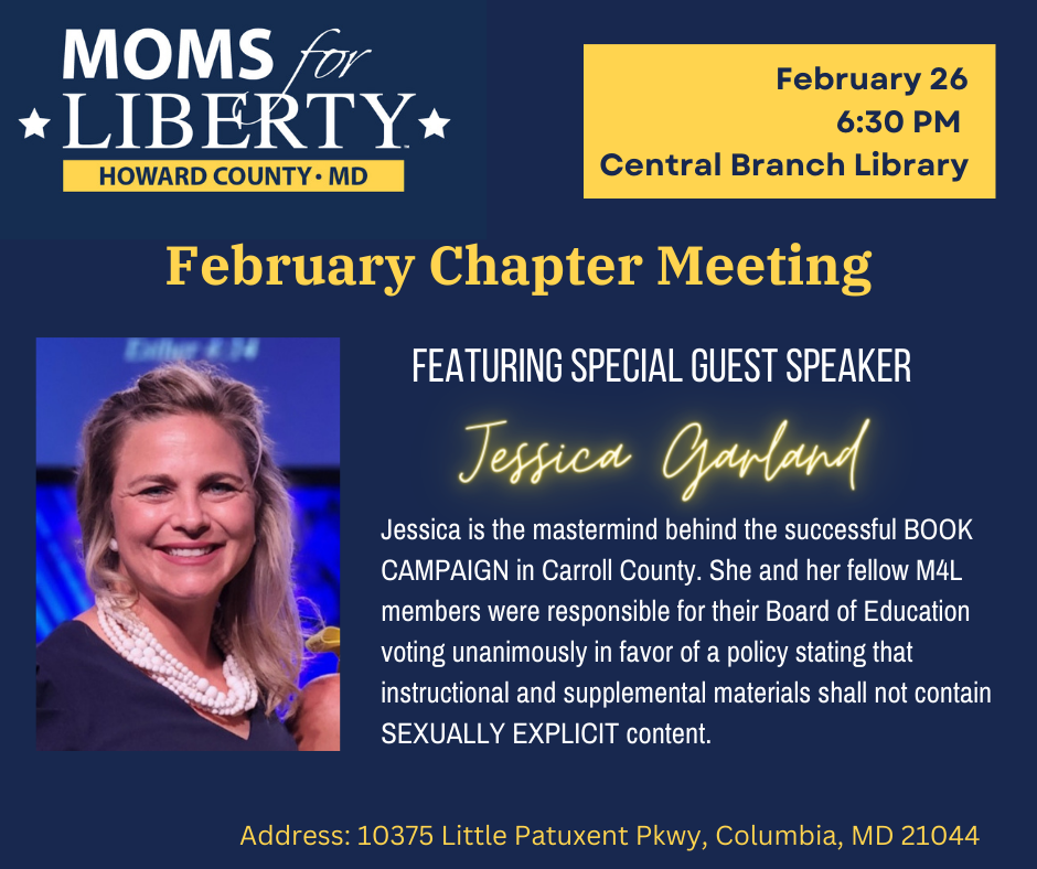 February Moms for Liberty Howard County MD Monthly Chapter Meeting