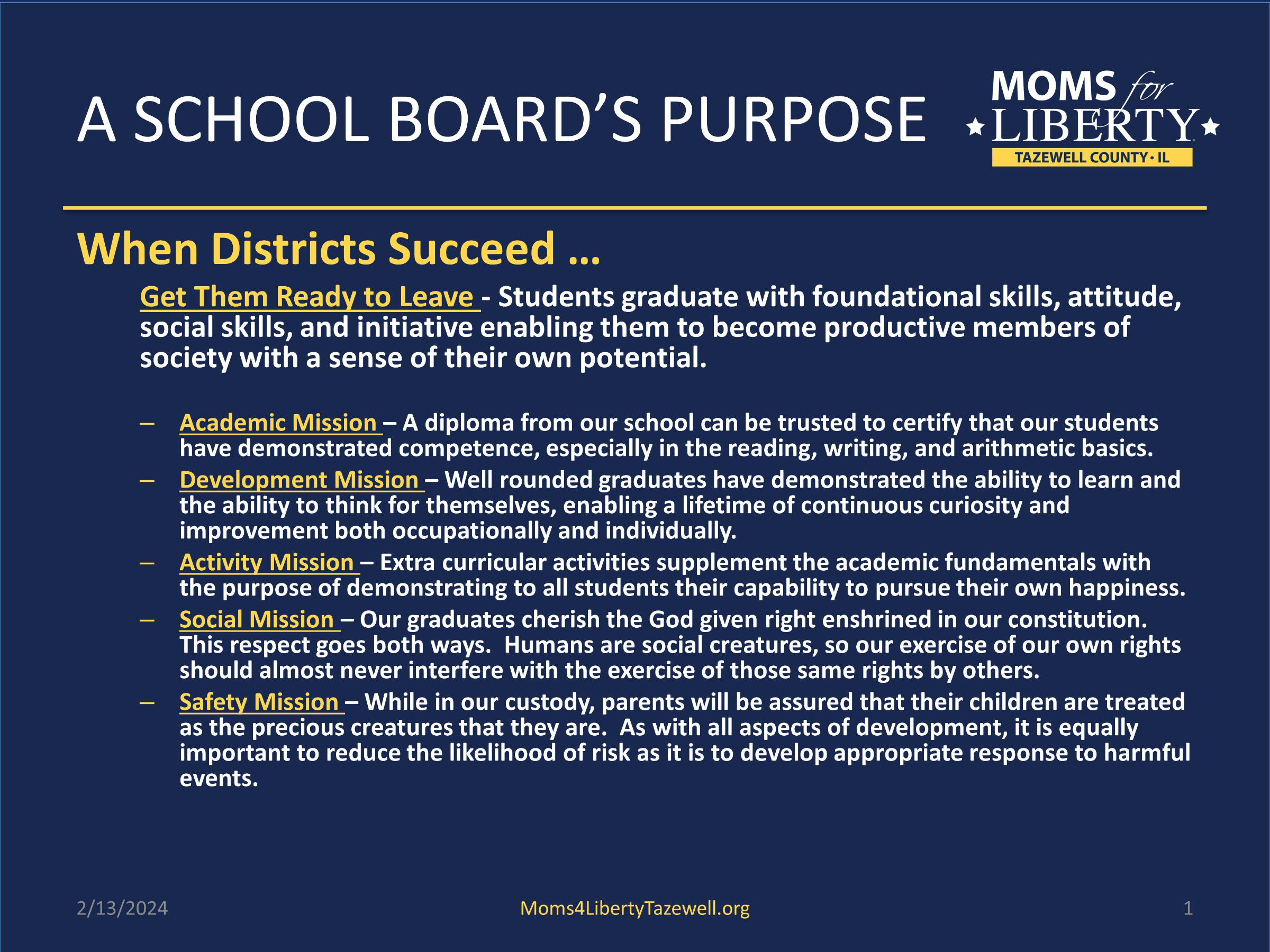 A School Board's Purpose