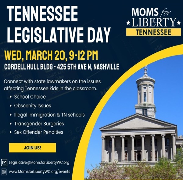 Moms for Liberty Tennessee Legislative Day at the Capitol