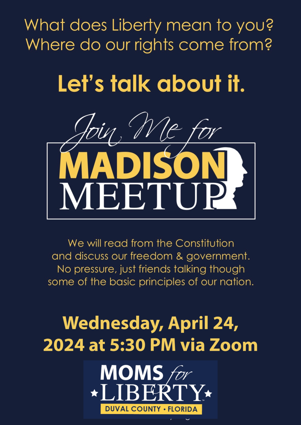 Moms for Liberty Duval Madison Meetup April 24, 2024