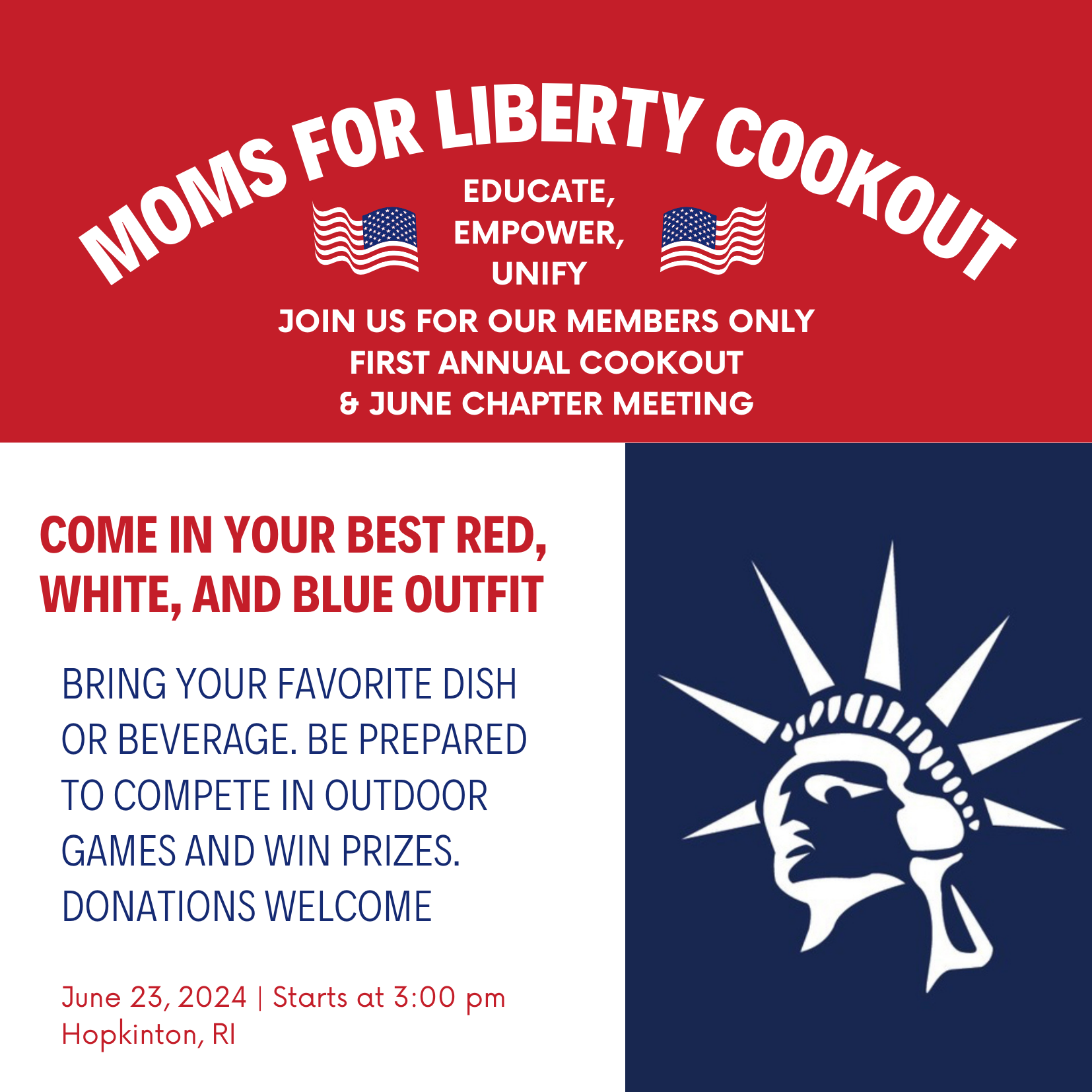 Moms For Liberty - Washington, RI Chapter Meeting and Cookout