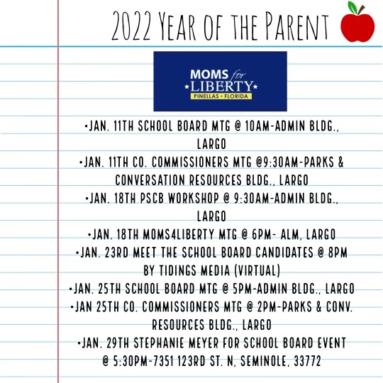 Pinellas Co. Important January Dates