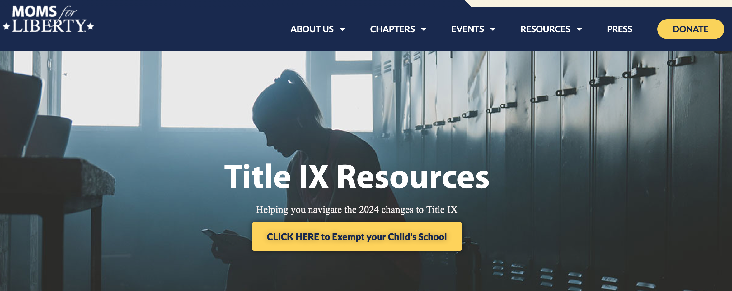 Title IX Resources Screenshot