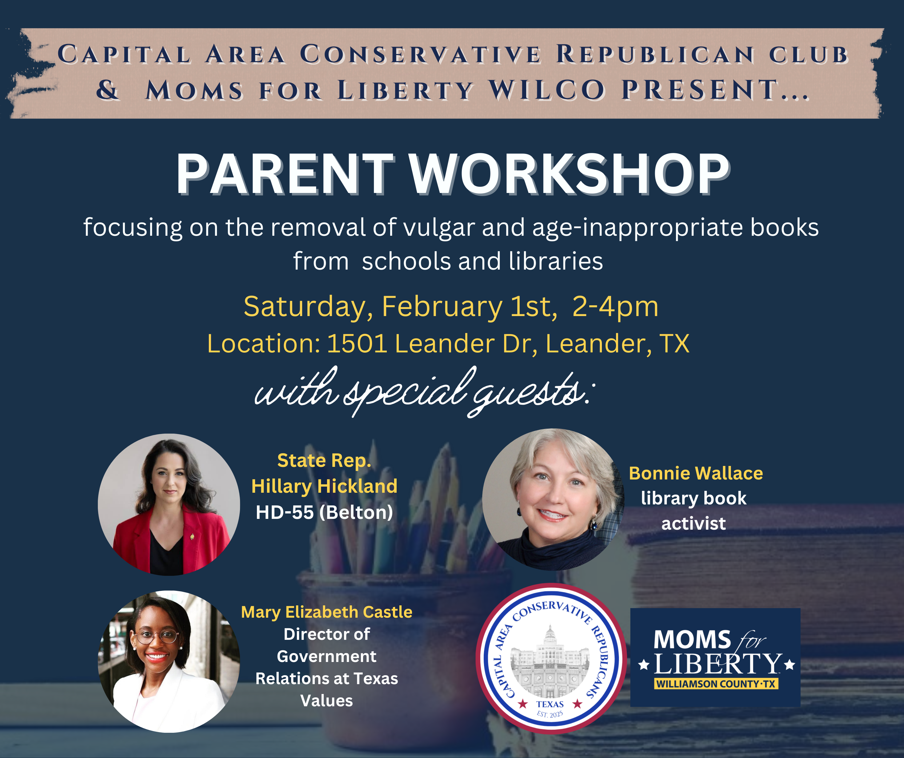 Parent Workshop:  Removing Inappropriate Books from Schools and Libraries