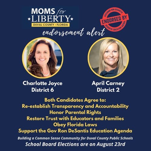 Moms for Liberty - Duval School Board Candidate Endorsements