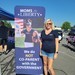 Clarissa with the Moms4Liberty Pop-up Banner