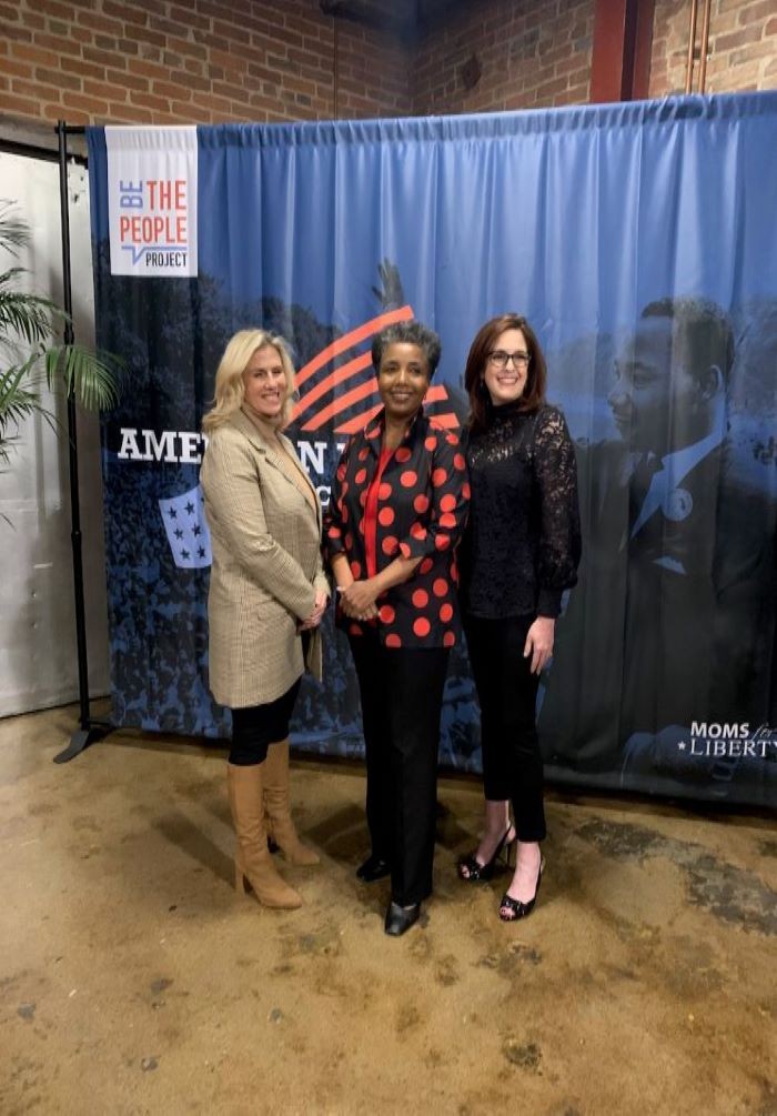 Tiffany Justice, Dr. Carol Swain and Chapter Chair Robin Steenman at American Dream Conference January 2022