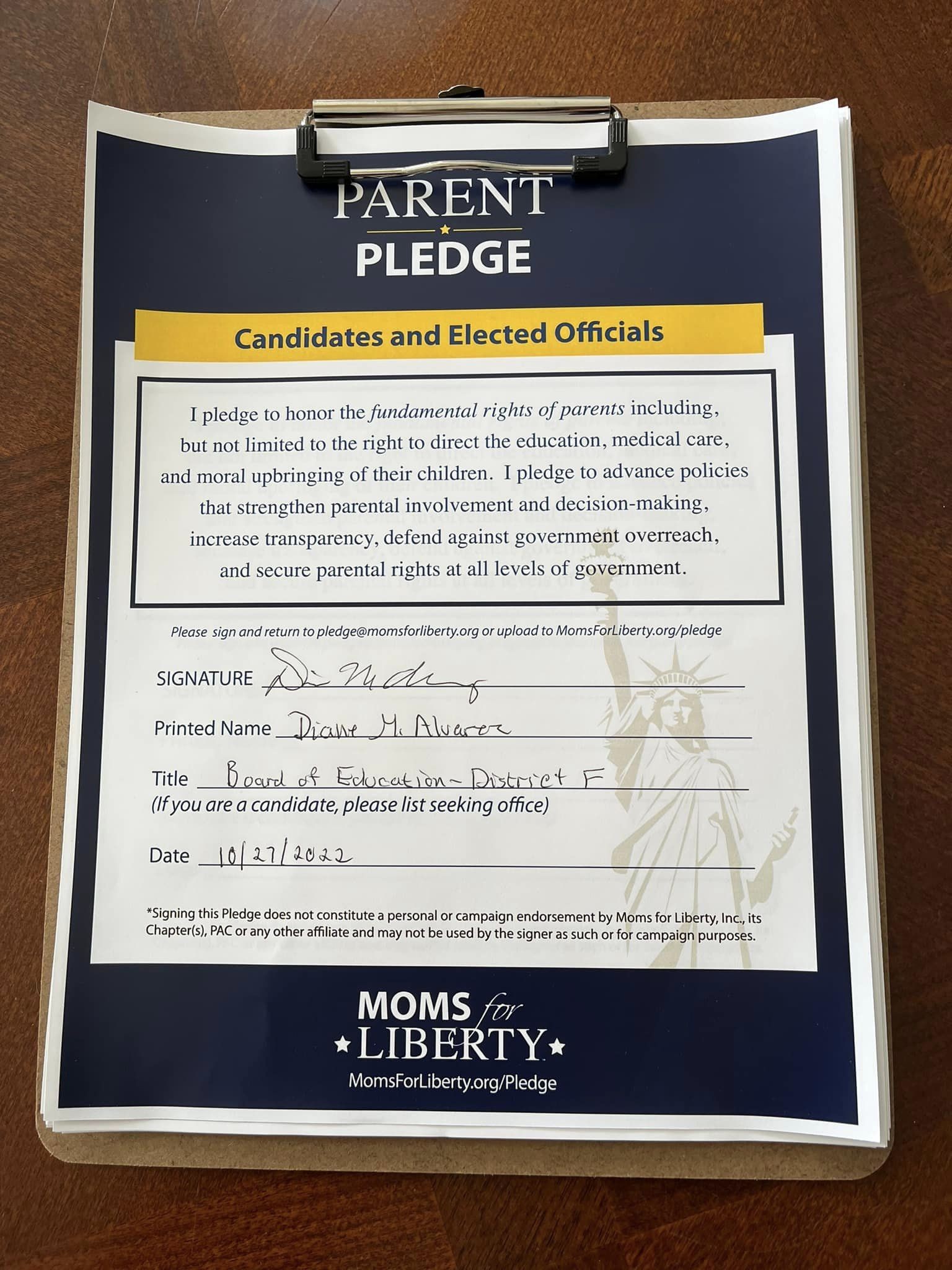 Parent Pledge Signer